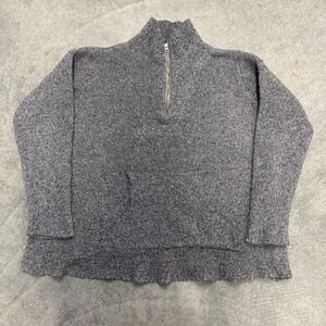 Women's Natural Reflections Gray Sweater Polyester Nylon Blend Soft 1/4 Zip XL